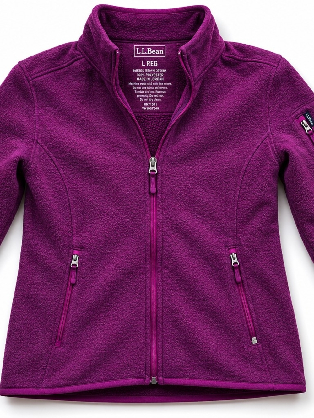L.L. Bean Plum Full-Zip Fleece Jacket